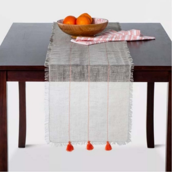NWT Stripe Table Runner Neutral/Orange - Opalhouse - Picture 2 of 4